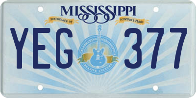 MS license plate YEG377