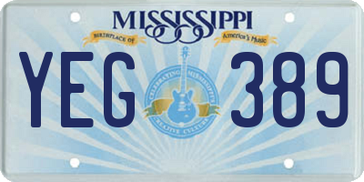 MS license plate YEG389