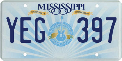 MS license plate YEG397