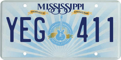 MS license plate YEG411