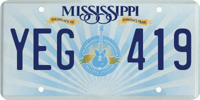 MS license plate YEG419