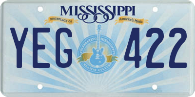 MS license plate YEG422