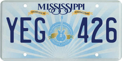 MS license plate YEG426
