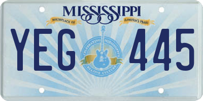 MS license plate YEG445