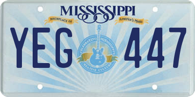MS license plate YEG447