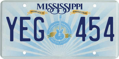 MS license plate YEG454