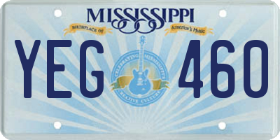MS license plate YEG460