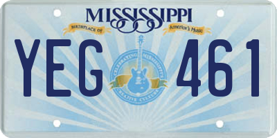 MS license plate YEG461