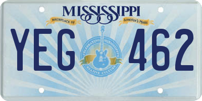 MS license plate YEG462
