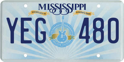 MS license plate YEG480