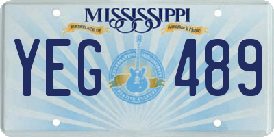 MS license plate YEG489