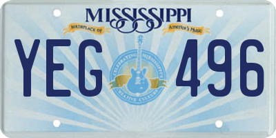 MS license plate YEG496