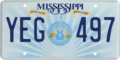 MS license plate YEG497