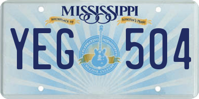 MS license plate YEG504