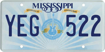 MS license plate YEG522