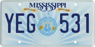 MS license plate YEG531
