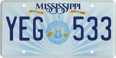 MS license plate YEG533