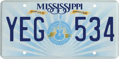 MS license plate YEG534