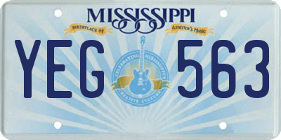 MS license plate YEG563