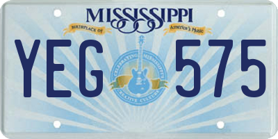 MS license plate YEG575