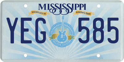 MS license plate YEG585