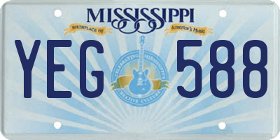 MS license plate YEG588