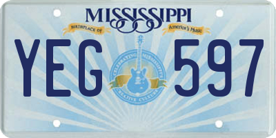 MS license plate YEG597