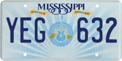 MS license plate YEG632