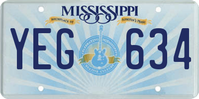 MS license plate YEG634