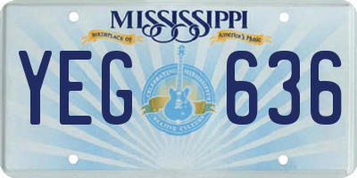 MS license plate YEG636