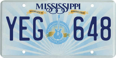 MS license plate YEG648