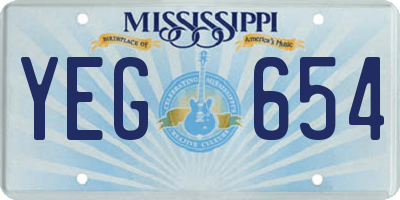 MS license plate YEG654