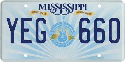 MS license plate YEG660