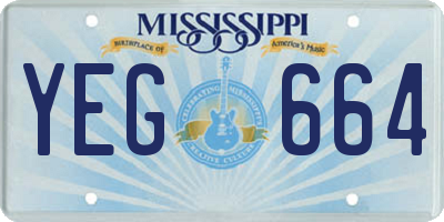MS license plate YEG664