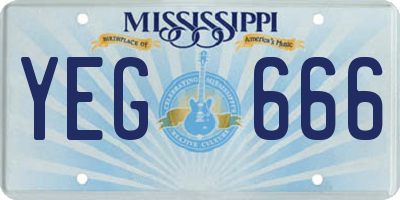 MS license plate YEG666