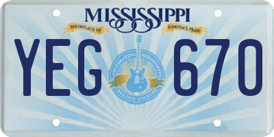 MS license plate YEG670