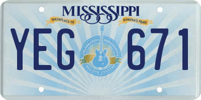 MS license plate YEG671