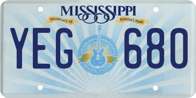 MS license plate YEG680