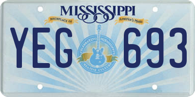 MS license plate YEG693