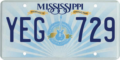 MS license plate YEG729