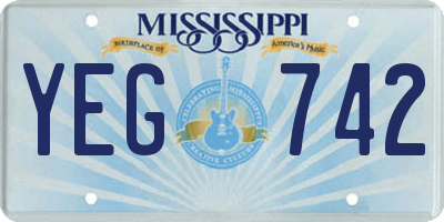 MS license plate YEG742