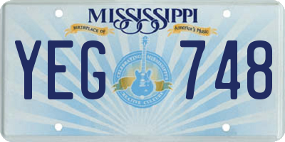 MS license plate YEG748