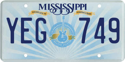 MS license plate YEG749