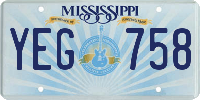 MS license plate YEG758