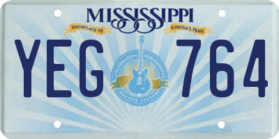 MS license plate YEG764
