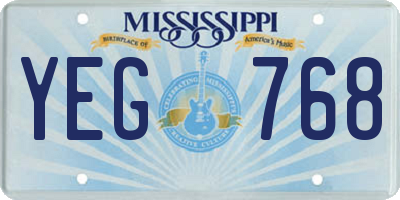MS license plate YEG768