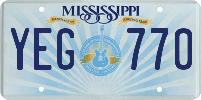 MS license plate YEG770