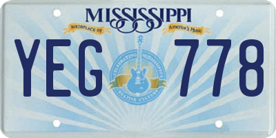 MS license plate YEG778