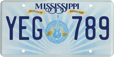 MS license plate YEG789