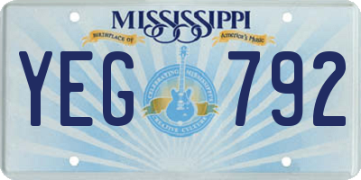 MS license plate YEG792